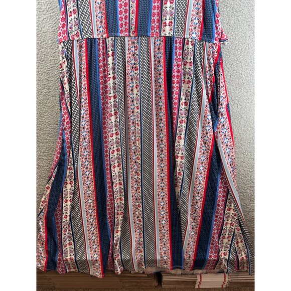 Lane Bryant Womens Striped & Floral Maxi Dress With Tie Waist Multicolor 34/36 - Picture 6 of 9